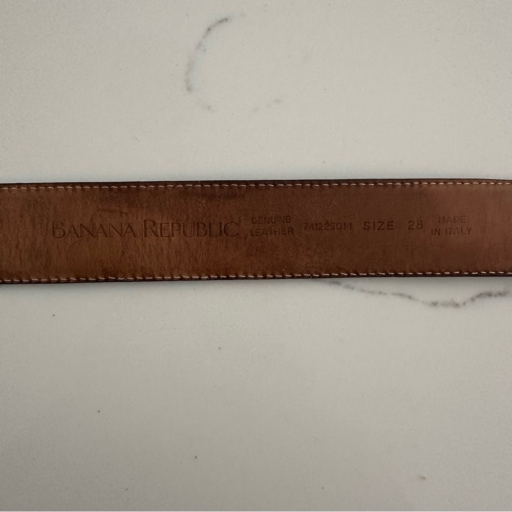 Vintage Banana Republic Crocodile Embossed Leather Belt Square Buckle in Black S - Picture 3 of 7